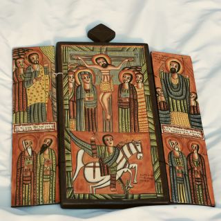 Ältere Ikone aus Äthiopien, Koptisch Orthodox Kreuzigung Jesus