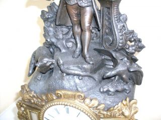 edle schöne antike Französische Kaminuhr Figurenuhr japy fils 1844