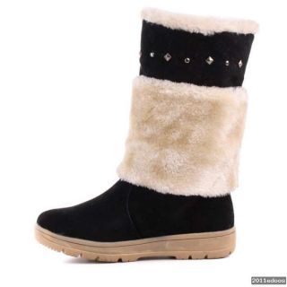 NEU Damen Warmfutter Winter Boots Stiefel D71 schwarz Stiefeletten gr