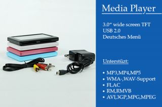 Touch Screen  MP4 MP5 Video Player FM RMVB AVI FLV 8GB 8G Neu 4.3
