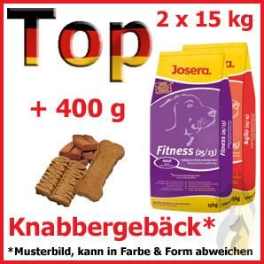 400 g Knabbergebäck & Josera Agilo & Josera Fitness 2 x 15 kg
