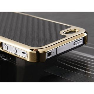 iPhone 4 4S Bumper Schutz Hülle Tasche Hard Case Cover Carbon Schwarz