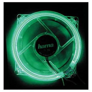 Hama PC Gehäuse Lüfter 80mm beleuchtet Grün LED Cooler Fan Kühler