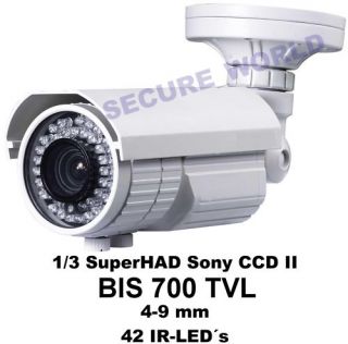Sony SuperHAD II bis 700 TVL Nachtsicht IR LED