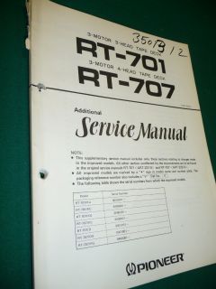 Service Manual Pioneer RT 701/RT 707,ORIGINAL