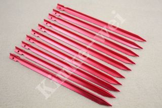 10x Zeltheringe/Aluheringe/Heringe für Zelten Rot 23cm