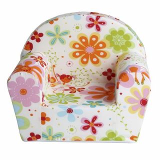 Kindersessel Sessel Relaxsessel weiß Blumenmuster