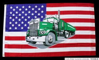 Flagge Fahne USA + LKW TRUCK grün, 90x150 cm, Country
