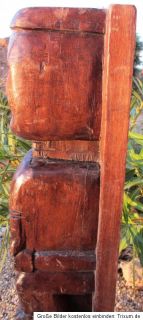 Holzskulptur 1 Totempfahl Ozeanien Südsee Blumenständer Skulptur alt