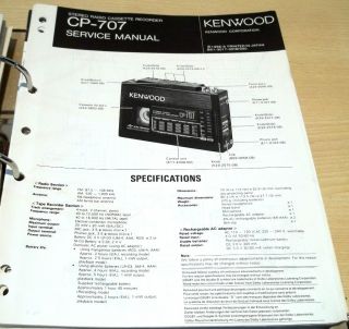 Kenwood CP 707 Walkman Service Manual