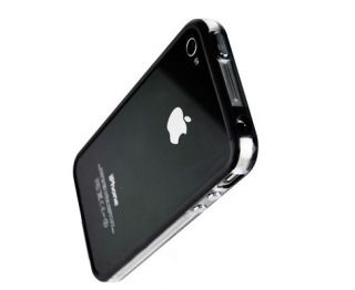 iPhone 4 BUMPER Cover Case Hülle Tasche schwarz transparent + Gratis