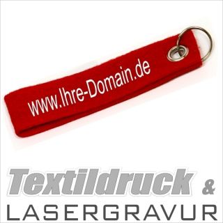 Filz Schlüsselanhänger, Schlüsselband mit Wunschtext, Logo