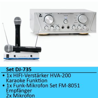 Heimkino Hifi Verstärker Funkmikrofon Karaokeanlage DJ 735