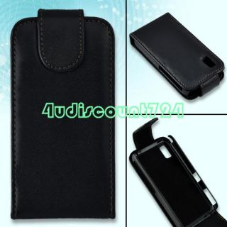 Black Leather Wallet Case Cover Pouch For Samsung S5230