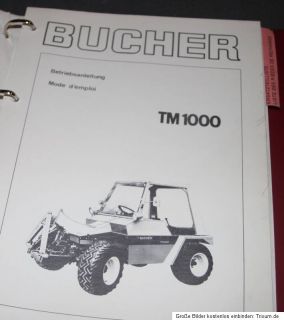 BUCHER TM 1000 / TM 1000 S Bediensungsanleitung Ersatzteilliste