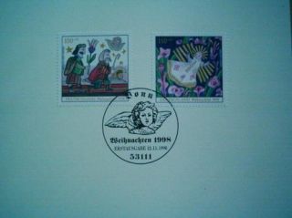 Weihnachten 1998 Ersttagsblatt 12.11.98 Briefmarken