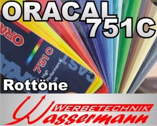 Oracal 751C, Klebefolie, 5m in 63cm, viele Rottöne