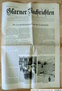 GLARNER Nachrichten Zeitung 13. Februar 1961 CH GLARUS