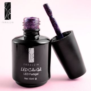 Fräulein3°8 Purple w/Glitter Caviar UV LED Gel Nail Polish Gelish