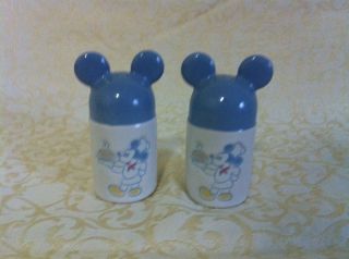 Disney Mickey Mouse Blue Ears Salt and Pepper Shakers S P FAST FREE