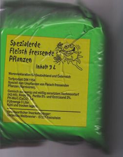 Fleischfressende Pflanzen Spezialerde, 3 l.(1,65€/l.)
