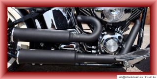 Auspuffanlage Competition Big Flat BLACK Harley Davidson Softail