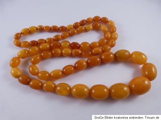antik kette bernstein bernsteinkette honig butterscotch amber necklace