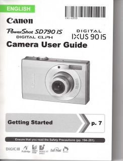 Canon Ixus 901S PowerShot SD790 IS Digital Camera Original Instruction