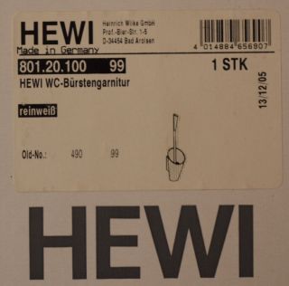 HEWI WC Bürstengarnitur 801 Serie 80120100 99 reinweiss NEU OVP