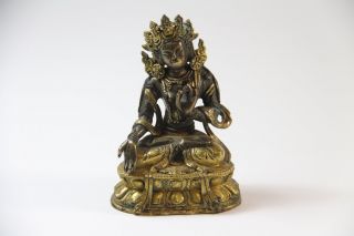 Bronze Figur Shiva auf Lotus Thron 19.Jhd Indien