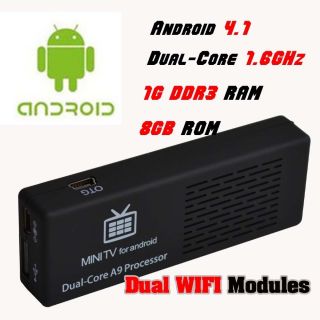 MK808 Android 4.1 MINI PC TV BOX DUAL CORE A9 1.6 GHz 8GB 1GB DDR3