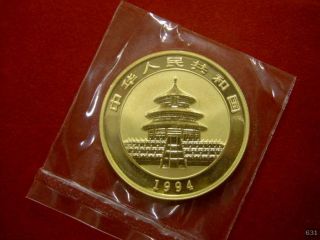 Sie erhalten 1/2 oz 50 Yuan Gold China Panda 1994 in Folie ( nicht in