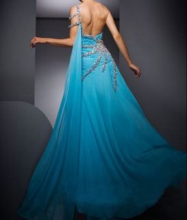 Neu Blau Farbe Abendkleid Kleider Ballkleid Talar Hochzeits 36 38 40