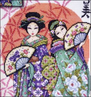 Stickpackung DESIGN WORKS   Two Geishas 2703   14 counted Cross Stitch