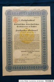 Goldpfandbrief des Erblaendischen Ritterschaftlichen Creditvereins