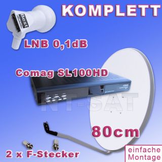 Sat Anlage Comag SL100 HDTV,80cm, 0.1 dB LNB, Kabel