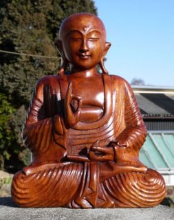 Sehr schöner BUDDHA Meditation Mönch HOLZ BUDDA Feng Shui 838