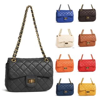New Mini Vivid Colored Gold Chain Quilted Shoulder Crossbody Bags