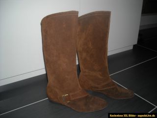 ESPRIT Wild Leder Stiefel Gr.37 cognac Winter Schuhe Boots