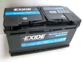 EXIDE AGM Technologie EK 920 Batterie 12V 92Ah 850 A