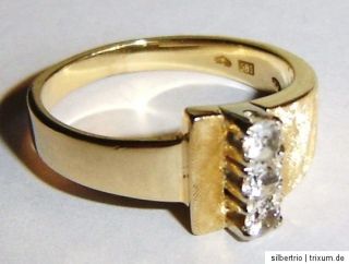 Ring 585 Gold feine Handarbeit der 60er Jahre 5,32 g Gr. 57 Aquamarin