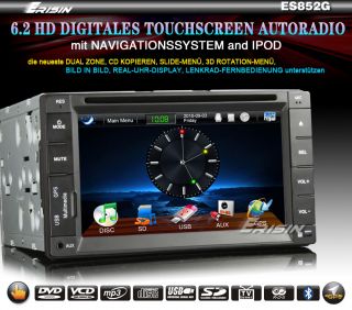 ES852DE 6.2 2 Din HD Touchscreen Autoradio Car DVD Player IPOD GPS
