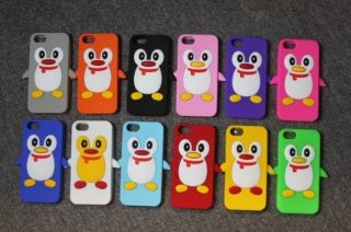 Lovely Black Penguin Silicone Soft Case Cover For Apple iPhone 5 5th