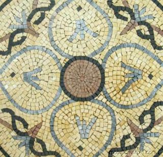 Rosone Bad Dusche Fliesen Naturstein Mosaik Marmor 76cm