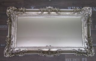 Wandspiegel Rechteckig Antik Silber BAROCK WANDDEKO Spiegel 96x57cm