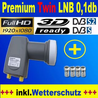 Diamond Gold Twin LNB 0,1 dB +4x F Stecker FULLHD 0,1db