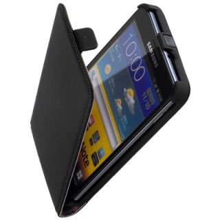 Leder Flip Style Case Etui black f Samsung Galaxy Note N7000 i9220