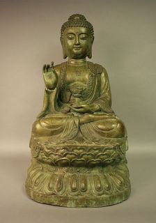 Amogasiddhi Buddha Statue Bronze Tibet, Figur Buddhismus Skulptur