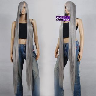 150cm Dark Grey Heat Styleable Extra Long Cosplay Wigs 81_906