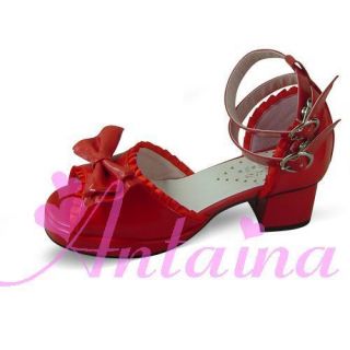 rot red sweet lolita Shoes Schuhe classical Stöckel high heel